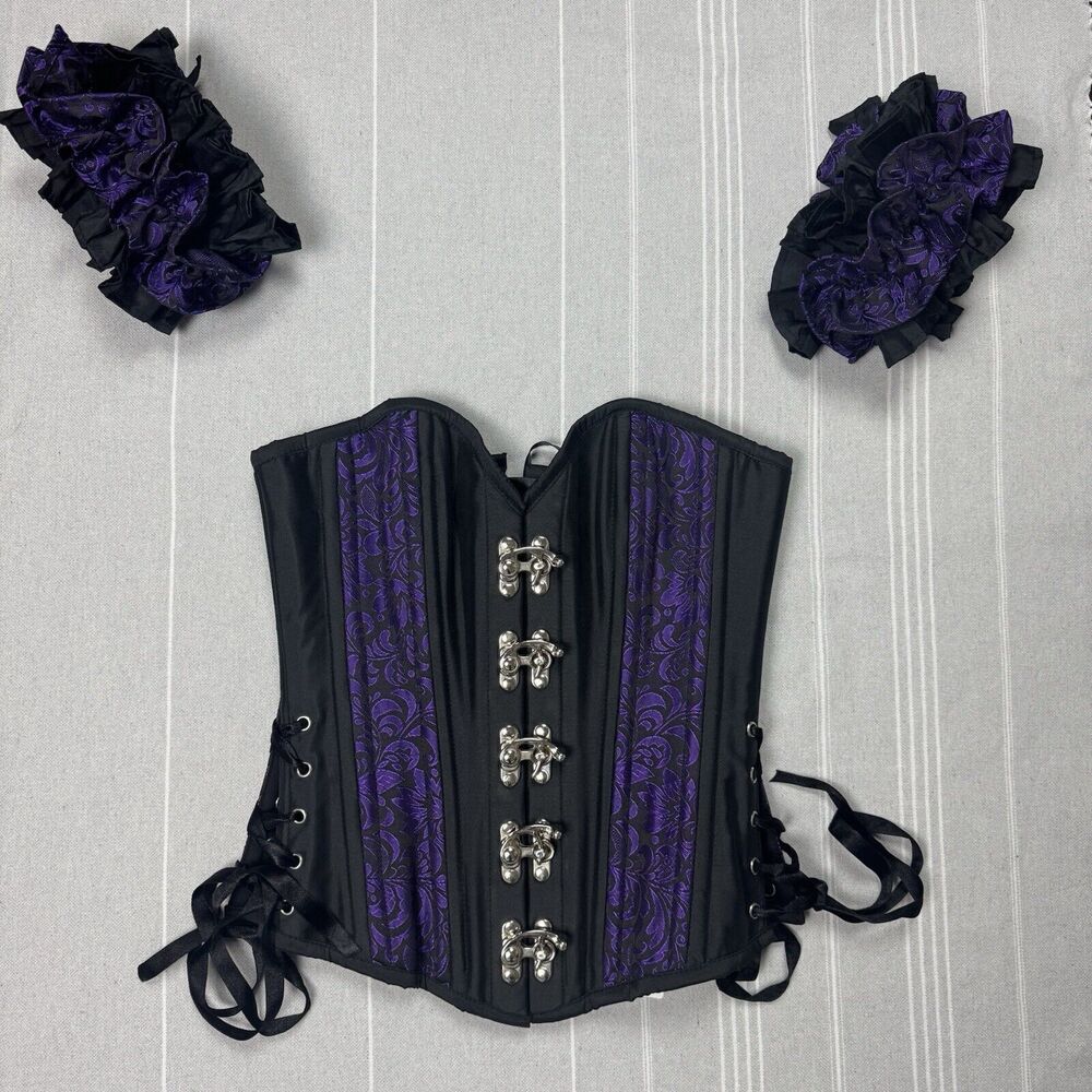 NWT My Favorite Dress Shop Renaissance Corset Overbust Steel Boned Purple 24